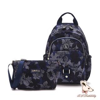 【冰山袋鼠】楓糖瑪芝-輕旅單肩後背兩用包+側背小包2件組(花繪風)