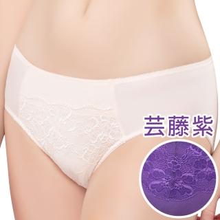 【Swear 思薇爾】花漾系列M-XXL蕾絲中腰三角內褲(芸藤紫)
