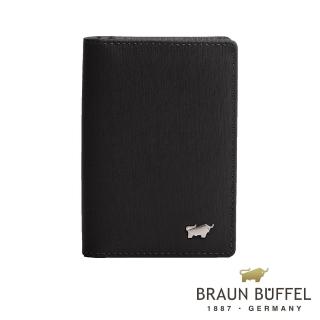 【BRAUN BUFFEL 德國小金牛】台灣總代理 HOMME-M紳士 4卡名片夾-黯黑(BF306-402-BK)