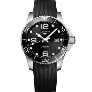 【LONGINES 浪琴】深海征服者浪鬼陶瓷潛水機械錶-黑x43mm(L37824569)