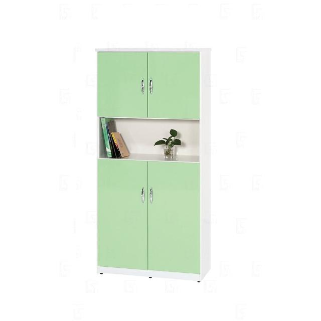 【艾蜜莉的家】2.7尺塑鋼四門鞋櫃(緩衝油壓門片)