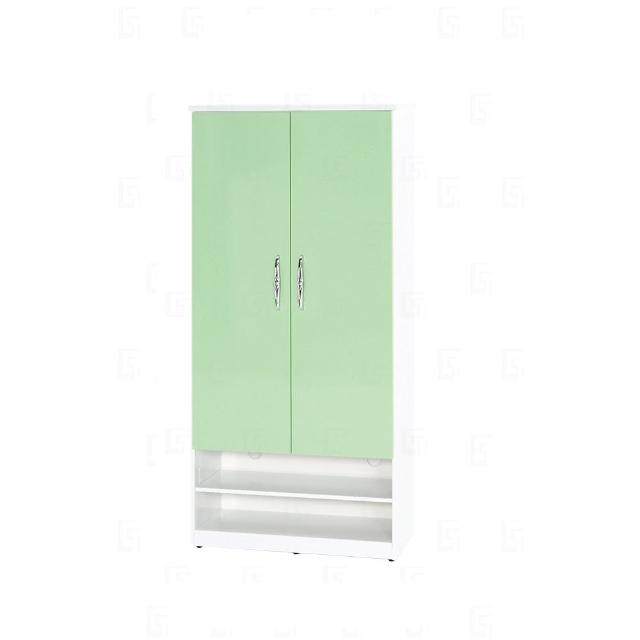 【艾蜜莉的家】2.7尺塑鋼雙門鞋櫃(緩衝油壓門片)