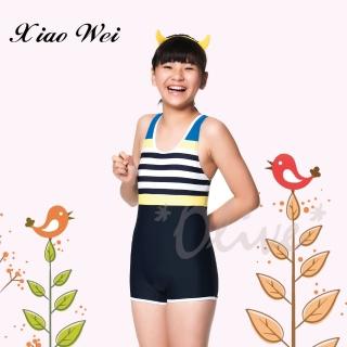 【Apple蘋果牌】時尚女童四角連身泳裝(NO.106616)