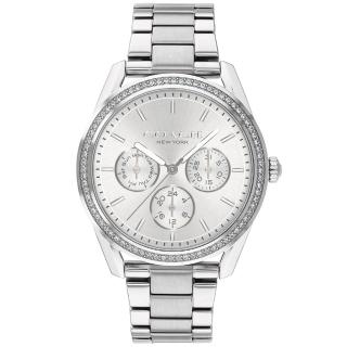 【COACH】Preston 摩登晶鑽三眼腕錶-36mm/銀(14503265)
