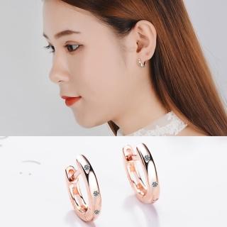 【梨花HaNA】韓國925銀針清新設計點點鑽環繞耳扣耳環