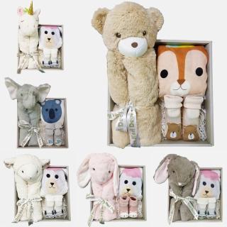 6358539 OL 【Kori Deer 可莉鹿】動物嬰兒毯安撫毯豪華禮盒多款(彌月禮滿月毛毯保暖毯冷氣毯寶寶被紗布包巾童襪)