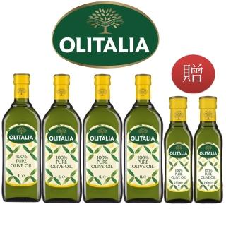 【雙12限定-Olitalia 奧利塔】純橄欖油1000mlx4-禮盒組(贈純橄欖油250mlx2瓶)