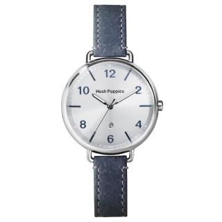 【Hush Puppies】麂皮質感女錶(丹寧藍/36mm)