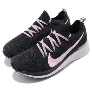 【NIKE 耐吉】慢跑鞋 Zoom Fly Flyknit 運動 女鞋 氣墊 避震 路跑 馬拉松 健身 球鞋 黑 粉(AR4562-001)