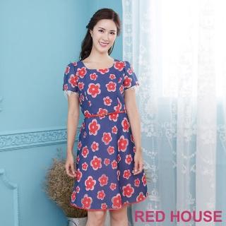 【RED HOUSE 蕾赫斯】透明花朵蕾絲洋裝(共2色)