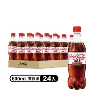 【Coca Cola 可口可樂-即期品】纖維+ 寶特瓶600ml x24入/箱(效期:20221207)