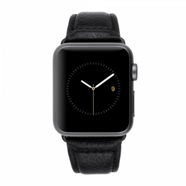 【美國CASE-MATE】APPLE WATCH Series 4 38/40mm(高質感圓石紋真皮錶帶 黑)