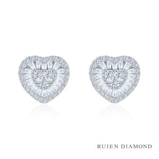 【RUIEN DIAMOND 瑞恩鑽石】50分 D VS2 鑽石耳環(18K白金 心之呢喃)