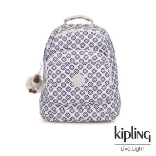 【KIPLING】復古花磚前側拉鍊大口袋後背包-ICHIWA S