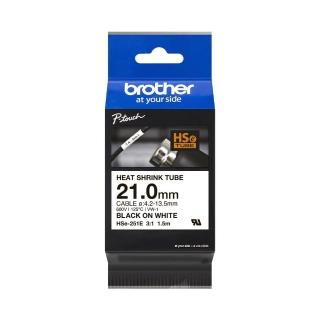 【brother】官方直營 HSe-251E 原廠熱縮套管 21.0mm 白底黑字(適用:PT-E850TKW/E300/E500W/P900W/P950NW)