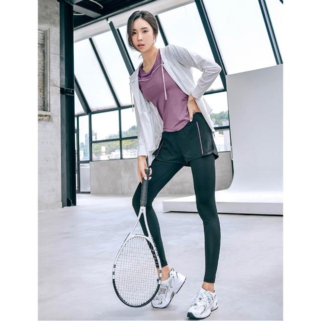 【BODYAIR】出清-明星精選假兩件九分褲-快速(瑜珈.運動.慢跑.透氣.舞蹈.運動褲)