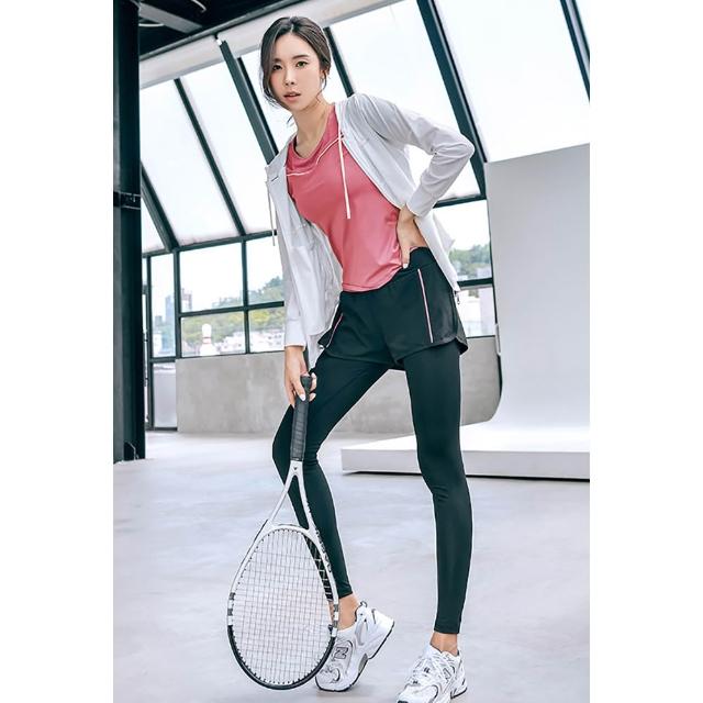 【BODYAIR】出清-明星精選假兩件九分褲-快速(瑜珈.運動.慢跑.透氣.舞蹈.運動褲)