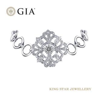 【King Star】GIA 無螢光 風華絕代一克拉鑽石18K金手鍊(項鍊手鍊兩用)