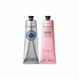 【L’Occitane 歐舒丹】官方直營 乳油木玫瑰手霜組(乳油木護手霜150ml+玫瑰護手霜150ml)