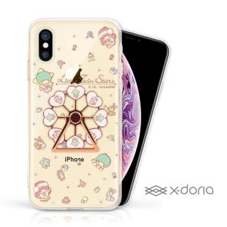 【SANRIO 三麗鷗】iPhone X/Xs KikiLala 雙子星摩天輪旋轉指環背蓋(童話樂園)