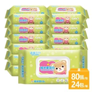 【適膚克林】99.9純水柔濕巾附蓋80抽x24包