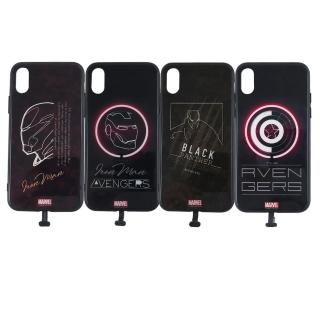 【Marvel 漫威】iPhone XS Max LED發光鋼化玻璃殼復仇者聯盟經典版(LED發光 超省電)