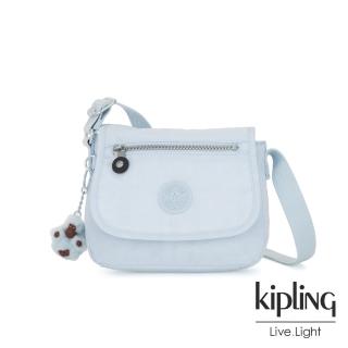 【KIPLING】棉花糖藍掀蓋側背小包-SABIAN
