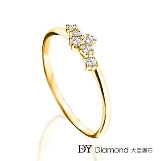 【DY Diamond 大亞鑽石】L.Y.A輕珠寶 18黃K金 時尚 鑽石線戒