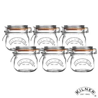 【KILNER】多功能扣式密封貯存罐0.5L(超值6入組)