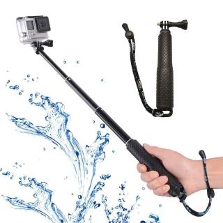 3D Air GoPro運動相機鋁合金防水伸縮延長自拍桿/手持桿-附防丟繩(黑色)
