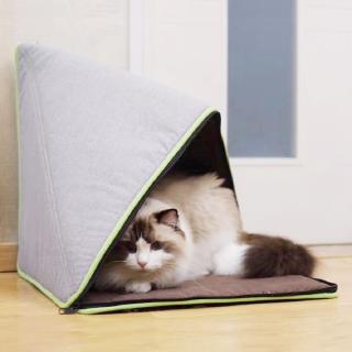 【crazypaws 瘋狂爪子】K.1寵物傢俱 Dou Dou 兜兜公主-棉麻款 多款變化摺疊貓窩(寵物家具/寵物床/寵物窩)