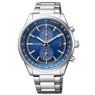 【CITIZEN 星辰】GENT S限量光動能雙眼腕錶-藍 41.0mm(CA7030-97L)