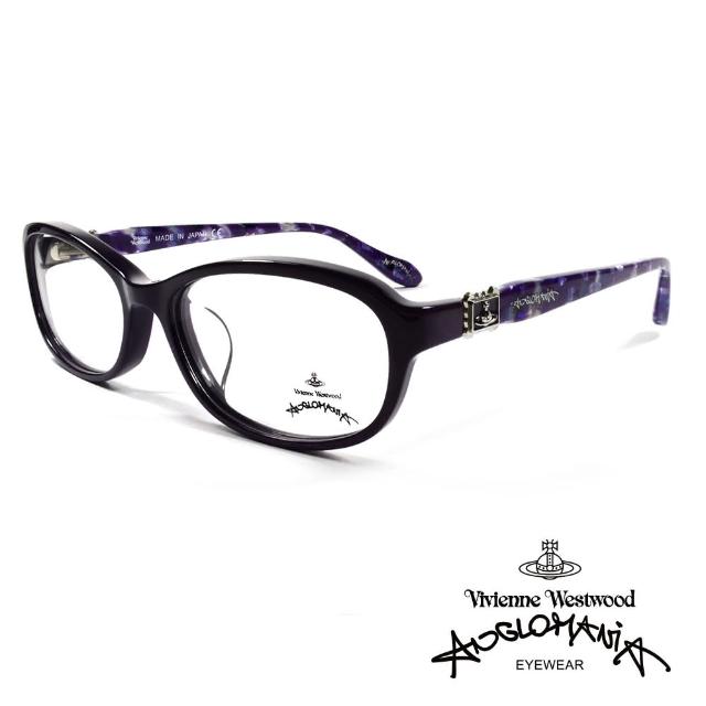 【Vivienne Westwood】ANGLO MANIA系列－復古華麗大理石紋面光學眼鏡(AN286-03－紫)