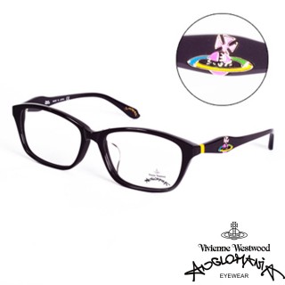【Vivienne Westwood】ANGLO MANIA系列-英倫黑框龐克土星環光學眼鏡(AN243-05-紫)