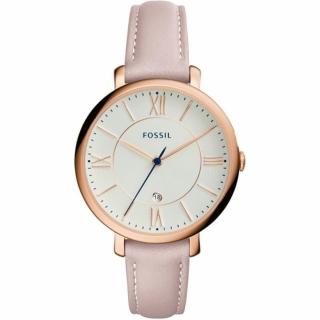 【FOSSIL】Jacqueline 氣質日期窗皮錶-玫瑰粉(ES3988)