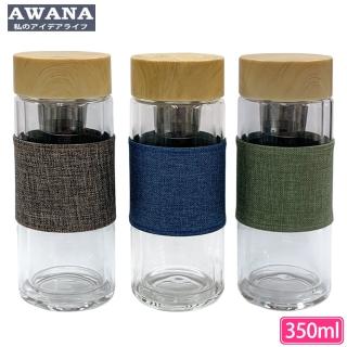 【AWANA】雙層日式濾網玻璃杯 T-350A(350ml)