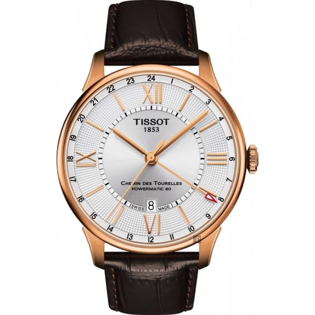 【TISSOT 天梭】杜魯爾系列 80小時動力儲存 GMT 機械錶-42mm(T0994293603800)