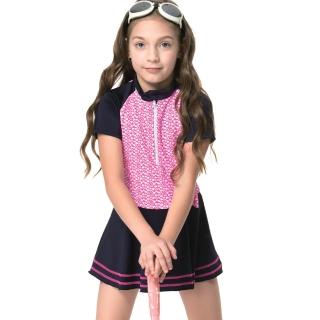 【沙兒斯】防曬短袖連身裙女童泳裝(兒童泳裝)