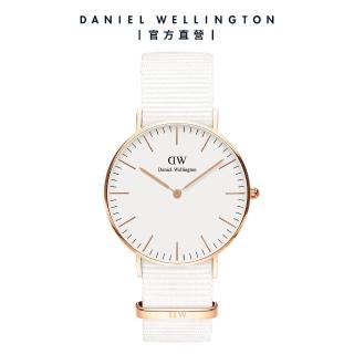 【Daniel Wellington】Classic Dover 36mm純淨白織紋錶(DW手錶男錶女錶DW00100309)