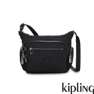 【KIPLING】極致低調黑多袋實用側背包-GABBIE S