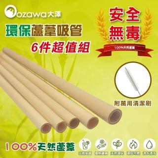 【OZAWA大澤】天然環保蘆葦吸管 x100包 附清潔細刷(環保吸管.環保餐具)