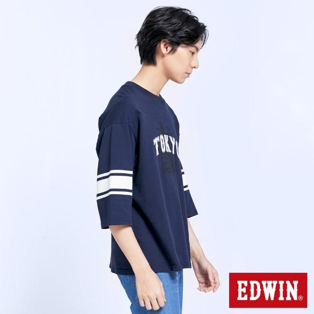 Edwin 復古運動厚磅七分袖t恤 男款 丈青色 Momo購物網