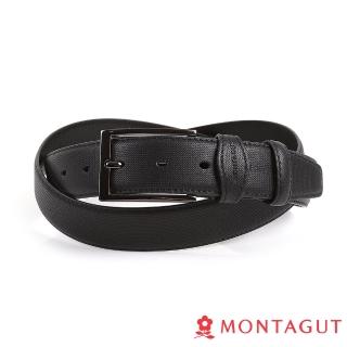 【MONTAGUT 夢特嬌】方正切框(精選頭層牛皮針扣休閒皮帶)