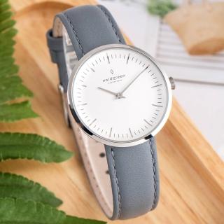 【Nordgreen】ND手錶 無限 Infinity 32mm 月光銀殼×白面 北極灰真皮錶帶(IN32SILEGRXX)