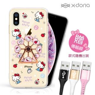 【SANRIO 三麗鷗】iPhone Xs Max HelloKitty 摩天輪旋轉指環背蓋-蘋果樂園(贈傳輸線)