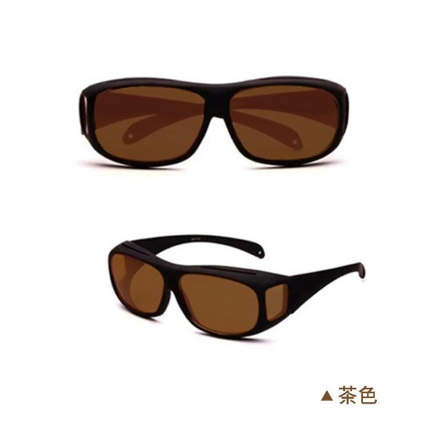 【TAI LI 太力】台灣製套鏡式抗UV偏光太陽眼鏡墨鏡#3348(黑色/茶色 附時尚眼鏡盒)