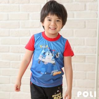 【POLI 波力】主角波力排汗短袖T恤-紅(P3106-13)