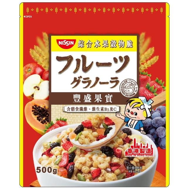 【NISSIN 日清】綜合水果穀物脆(豐盛果實/宇治抹茶/楓糖果實500g、香甜草莓/焦糖腰果風味400g)
