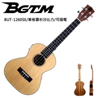 【BGTM】嚴選單板BUT-1260SE雲杉沙比力26吋電烏克麗麗(內建調音器)