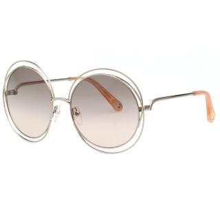【Chloe’ 蔻依】金屬大框 太陽眼鏡 CE114SD(淡金色  小面版並可裝眼鏡鏈)
